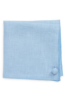 CLIFTON WILSON Linen Pocket Square in Cool Blue