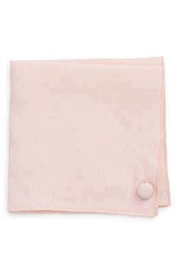 CLIFTON WILSON Soft Pink Linen Pocket Square