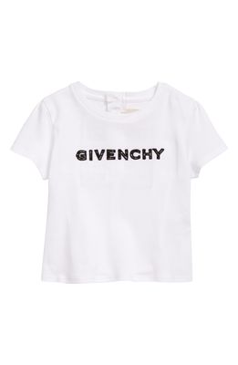 GIVENCHY KIDS Kids' Embroidered Lace Cotton Logo Tee in 10B White