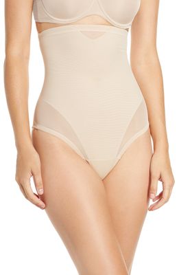TC Sheer Inset High Waist Shaper Thong in Nude
