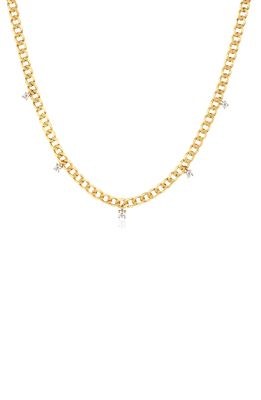 EF Collection Diamond Curb Chain Necklace in 14K Yellow Gold