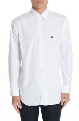 COMME DES GARCONS PLAY Applique Oxford Shirt in White