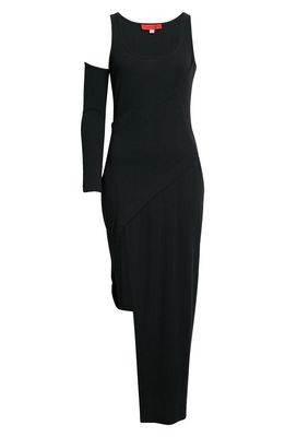 Eckhaus Latta Slash Asymmetric Cotton Tank Dress in Black