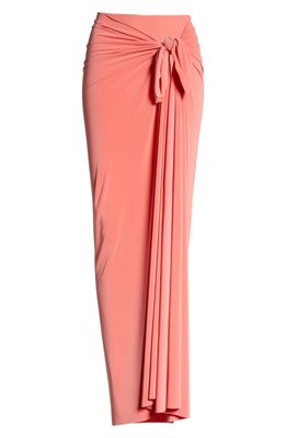 Norma Kamali Ernie Scarf Cover-Up Skirt in Papaya