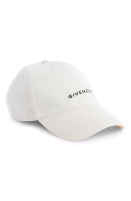 Givenchy 4G Embroidered Baseball Cap in White