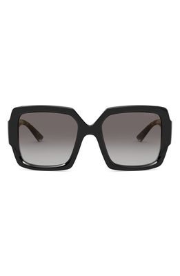 Prada Heritage Logo 54mm Polarized Gradient Square Sunglasses in Black