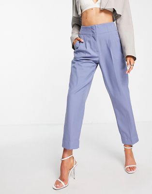 Y.A.S high rise tailored pants in dusty blue