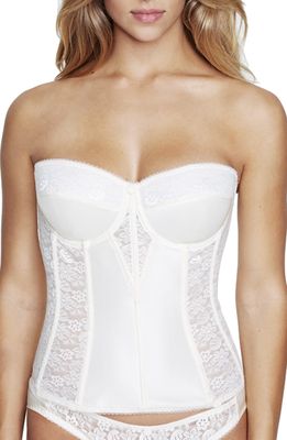 Dominique Intimates Collette Lace Longline Underwire Bustier in Ivory