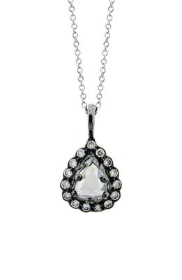 Sethi Couture Pear Diamond Pendant Necklace in 18K Wg