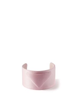 Prada - Triangle-patch Satin Arm Cuff - Womens - Pink