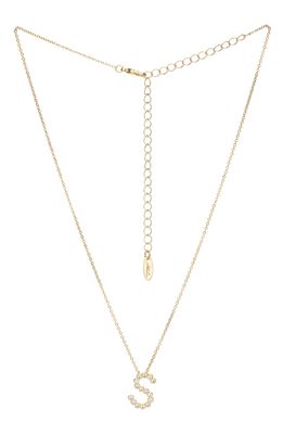 Ettika Crystal Initial Pendant Necklace in Gold- S