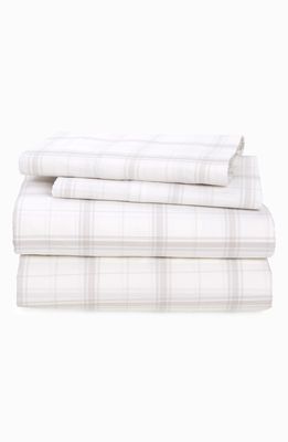 Boll & Branch Percale Hemmed Sheet Set in Pewter Simple Plaid