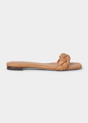 Jackson Braided Lambskin Flat Sandals