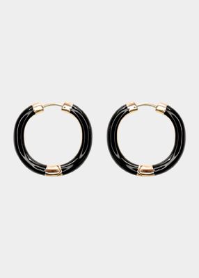 Bo Maxi Wave Enaemel Hoop Earrings with Gold Vermeil