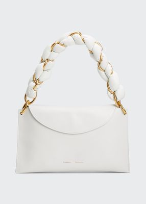 Braided Chain Leather Shoulder Bag