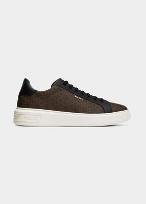 Men's Miky BB-Monogram Low-Top Leather Sneakers