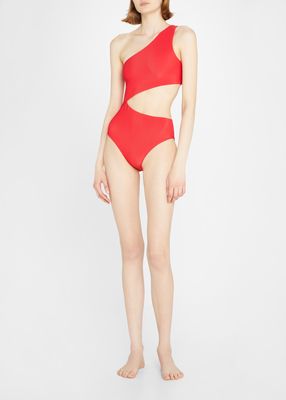 Celine Asymmetric Cutout One-Piece Swimsuit
