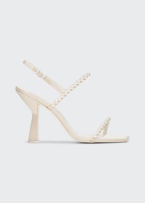 Dual-Pearly Slingback Sandals