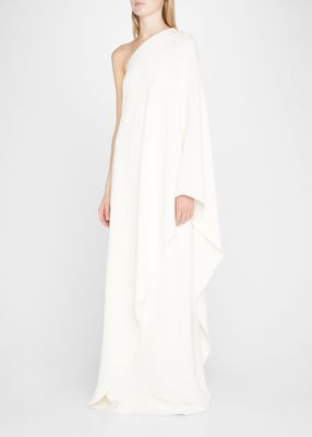 Sparrow Draped One-Shoulder Silk Gown