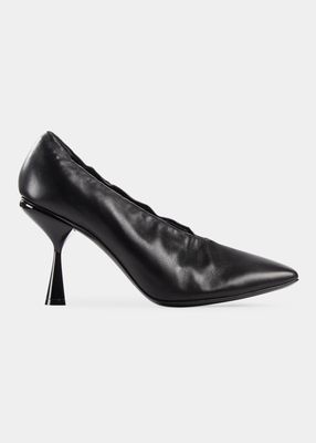 Lava Ruched Leather Pumps