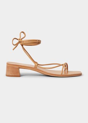 Coby Lambskin Ankle-Tie Sandals