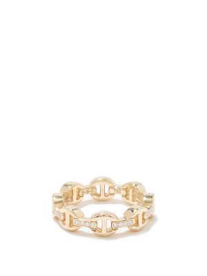 Hoorsenbuhs - Dame Tri-link Diamond & 18kt Gold Ring - Womens - Yellow Gold