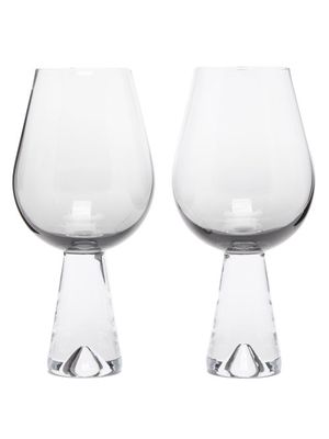 Tom Dixon - Set Of Two Tank Smoked-glass Wine Glasses - Mens - Black