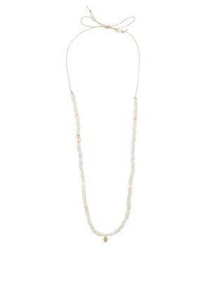 Musa By Bobbie - Diamond & 14kt Gold-charm Beaded Necklace - Womens - White