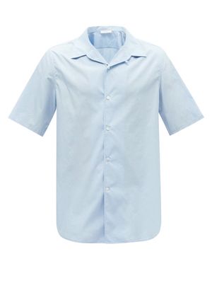 The Row - Giuseppe Cotton-poplin Short-sleeved Shirt - Mens - Light Blue