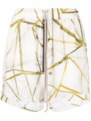 Rick Owens Bela Boxer geometric-print shorts - White