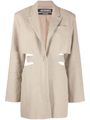 Jacquemus cut-out blazer dress - Neutrals