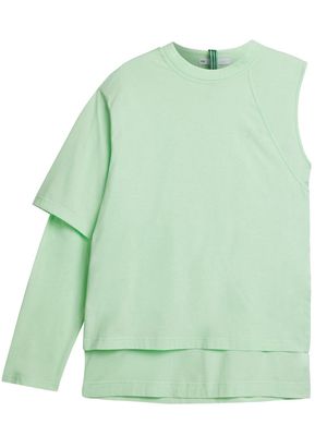 Y-3 asymmetric layered-effect T-shirt - Green