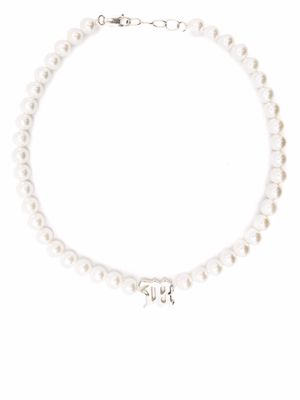 MISBHV mother-of-pearl monogram necklace - White