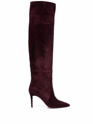 Scarosso x Brian Atwood Carra suede boots - Red