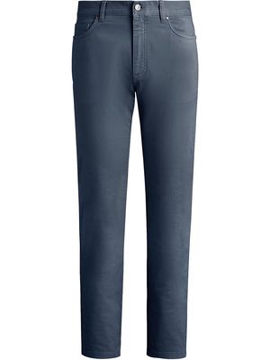 Zegna logo patch straight-leg jeans - Blue