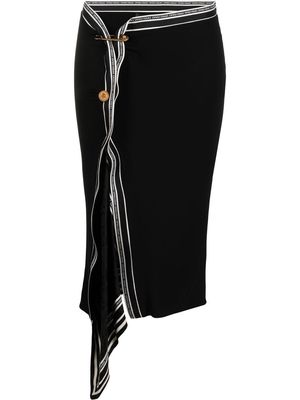 Versace safety-pin asymmetric skirt - Black