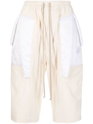 Rick Owens Fogcatcher panelled shorts - White