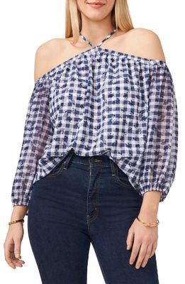 1.STATE Off the Shoulder Blouse in Gingham Floral