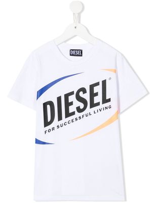Diesel Kids logo-print detail T-shirt - White