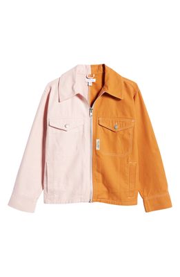 TOPSHOP Colorblock Cotton Jacket in Pink