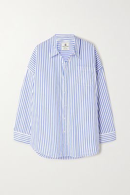 Denimist - Oversized Striped Cotton-poplin Shirt - Blue