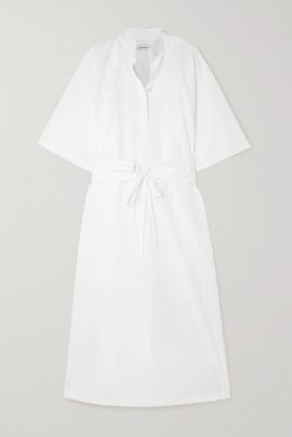 LE 17 SEPTEMBRE - Belted Shell Midi Shirt Dress - White