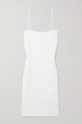 Fendi - Embellished Cutout Stretch-knit Mini Dress - White