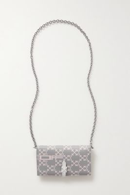 Off-White - Day-off Printed Leather Shoulder Bag - Gray