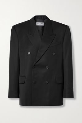 Balenciaga - Double-breasted Wool-twill Blazer - Black