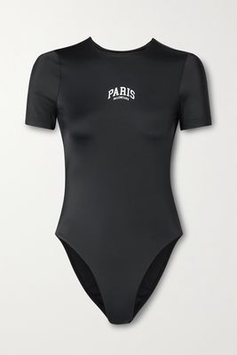 Balenciaga - Printed Cutout Swimsuit - Black