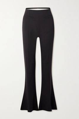 Jacquemus - Tangelo Pleated Stretch-wool Flared Pants - Black