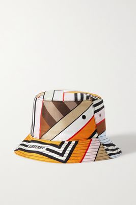 Burberry - Striped Mulberry Silk-twill Bucket Hat - Neutrals