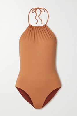 Skin - The Rosanna Reversible Recycled Halterneck Swimsuit - Orange