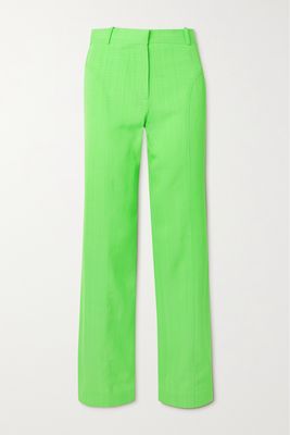 Jacquemus - Meloia Paneled Neon Canvas Straight-leg Pants - Green